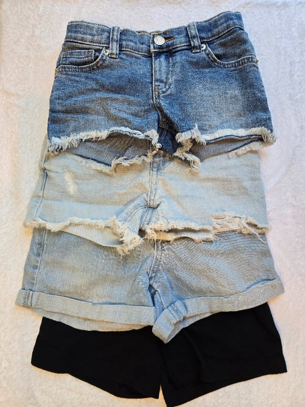 Cat & Jack Girl's Summer Shorts Bundle - 3 Pairs of Jean Shorts and 1 Pull-On